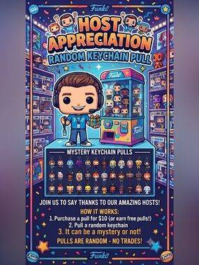 Host appreciation random keychain pull